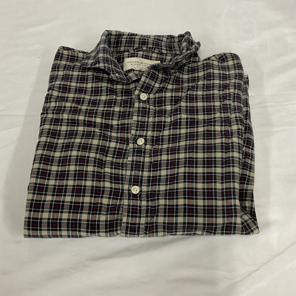 EUC Mens long sleeve button down denim&supply Ralph Lauren shirt